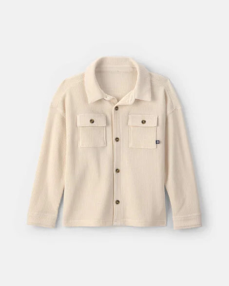 Boys Thermal Long-Sleeve Button-Down Shirt - Cream | Carter's Inc