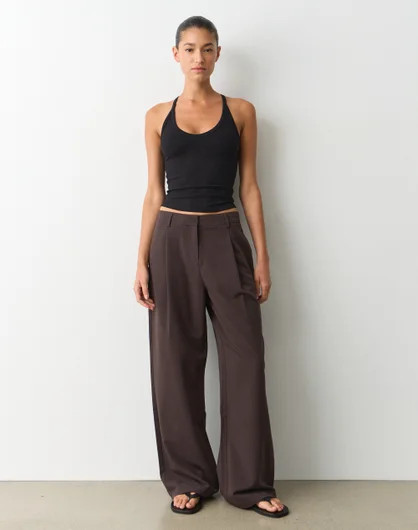 Mid Rise Wide Leg Tailored Pant | Glassons (Australia)