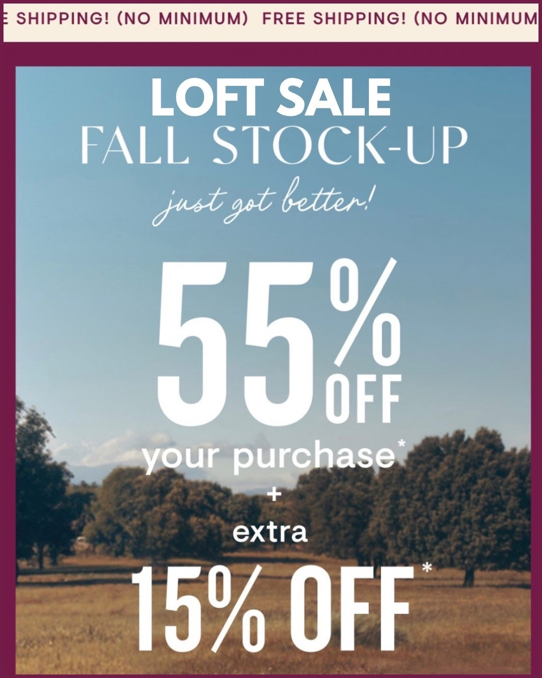 FAB SALE now at LOFT!!! Just placed 2 orders ‼️ Free Shipping on ALL orders!!!
Score 55% OFF + an additional 15% OFF online!!
They sell Petite sizing if you are 5”3 like me  ……..  Would appreciate any sales 🙏 Just tap any photo below to SAVE!!!!

#LTKSaleAlert #LTKPetite #LTKWorkwear
#LTKTravel 

https://liketk.it/6p1D7