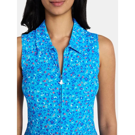 Birdie Bound Women's Ida Sleeveless Polo Dress with Bike Shorts Liner, Sizes XS-XXL | Walmart (US)