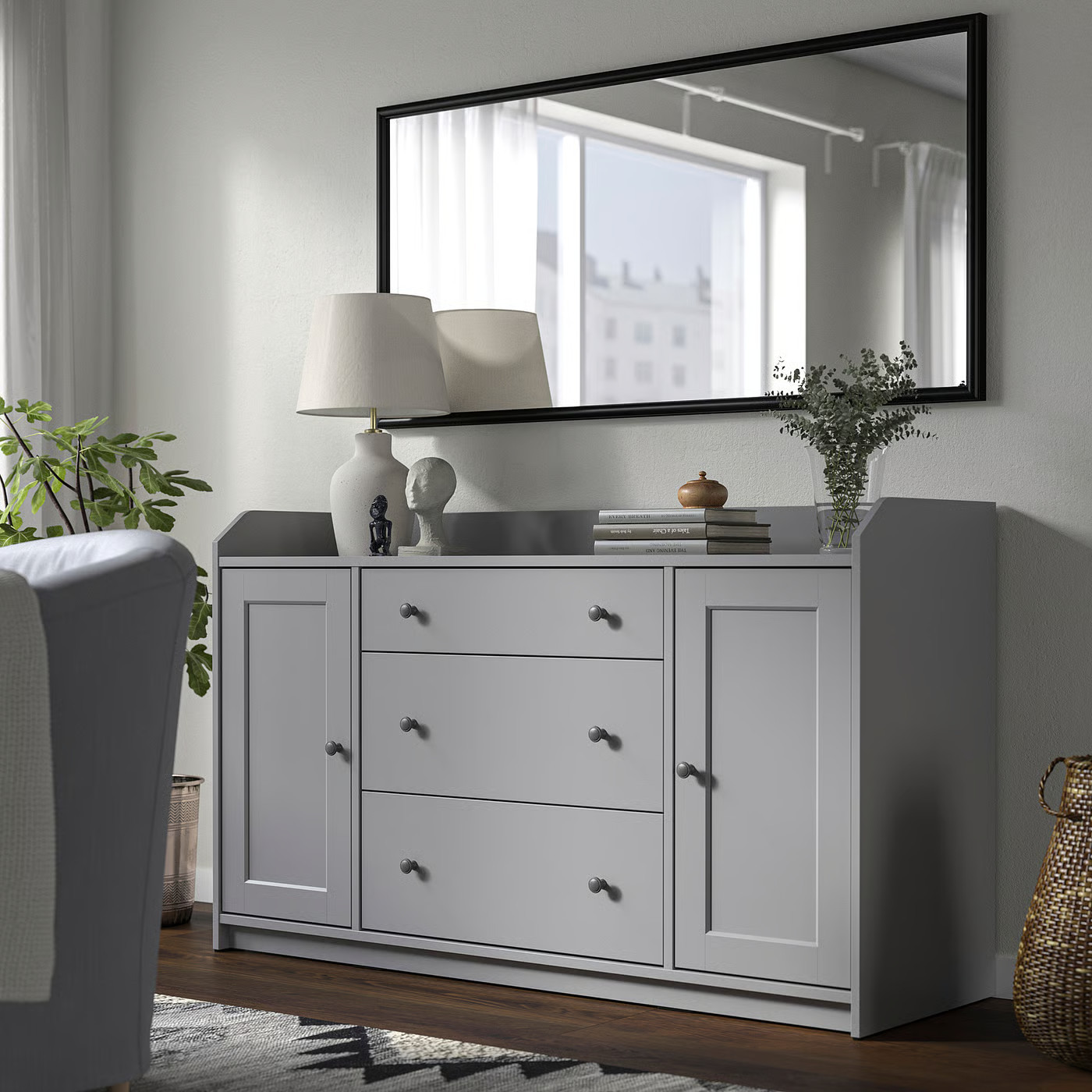 IKEA NYPONBUSKE mirror, black, 25 5/8x53 1/8 | IKEA US