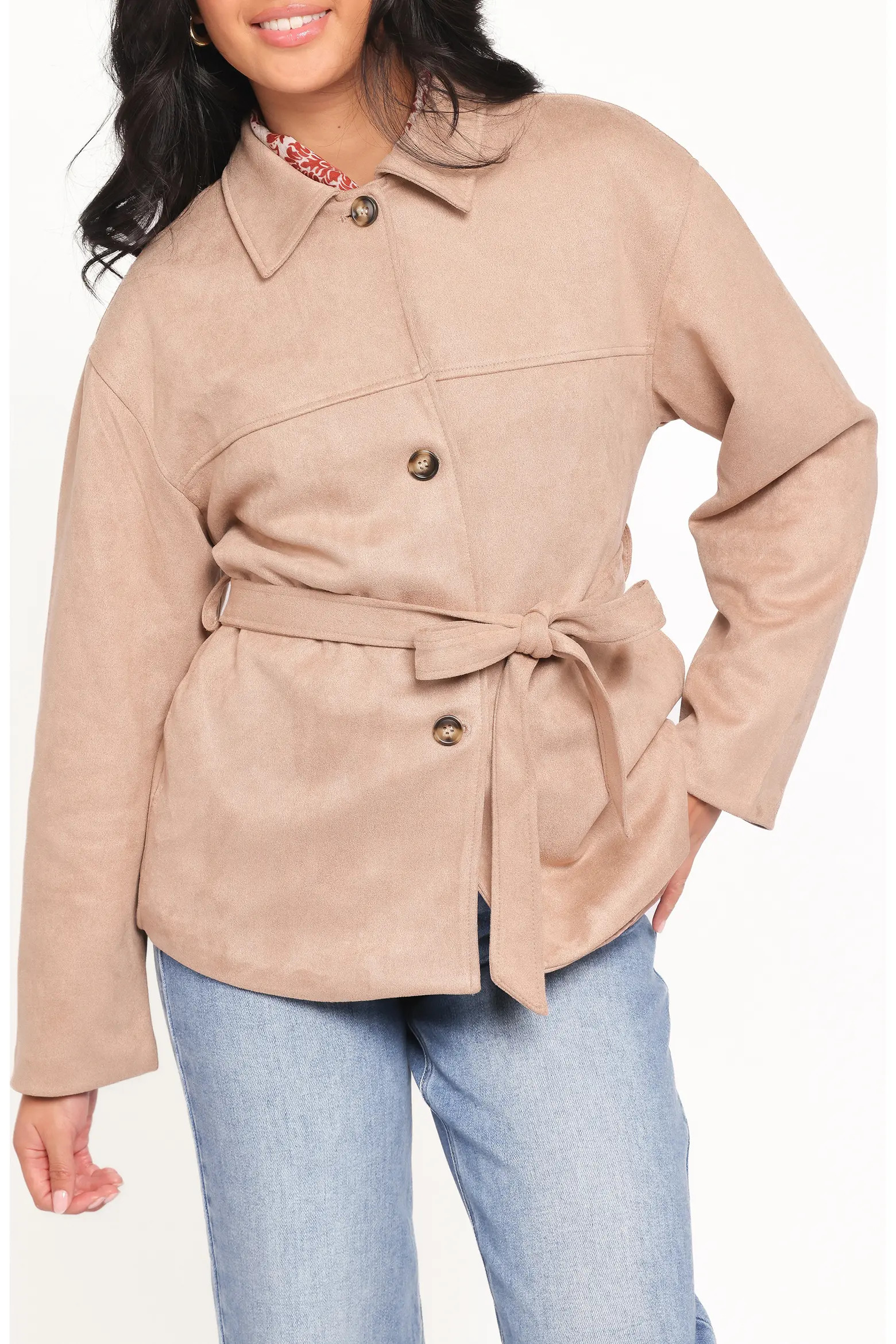Petal & Pup Nelly Crop Faux Suede Trench Coat (Women) | Nordstrom | Nordstrom