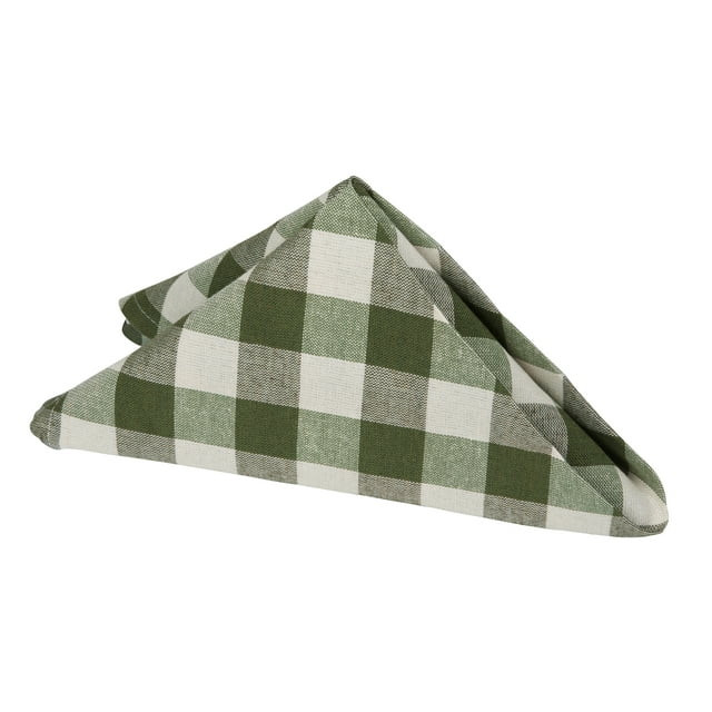 Achim Buffalo Check Polyester/Cotton Dinner Table Napkins - Sage - Set of Four | Walmart (US)