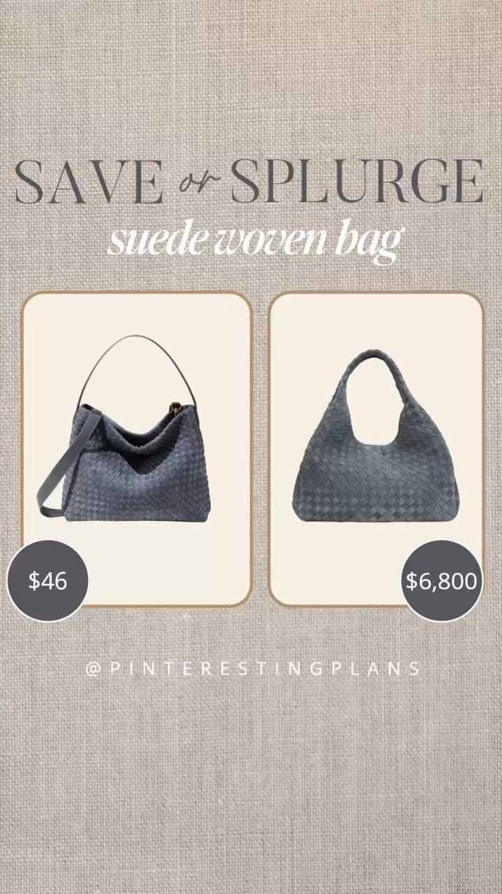 Save or splurge suede woven shoulder bag. Linking a few other options below!