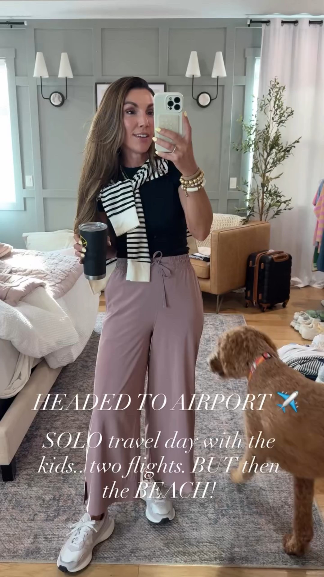 HEADED TO AIRPORT ✈️ SOLO travel day with the kids.. two flights. BUT then the BEACH! 

These pants are so comfortable and perfect for travel because they’re so cute and put together! 

#LTKStyleTip #LTKSeasonal