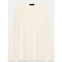 Zara - Oversized Fine Knit Jumper - White - M - Woman | Zara US