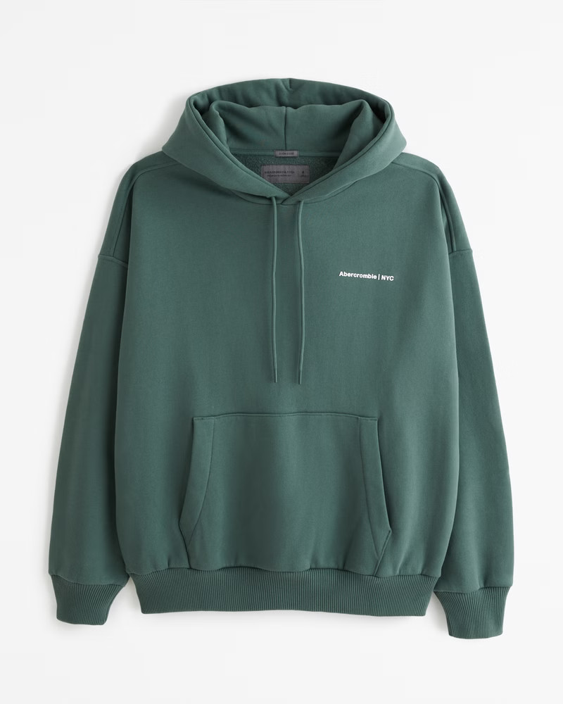 Men's Premium Heavyweight Logo Popover Hoodie | Men's Tops | Abercrombie.com | Abercrombie & Fitch (US)