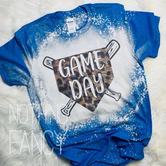 Leopard Print GAME DAY Baseball Tshirt  Hand Bleached Tshirt | Etsy | Etsy (US)