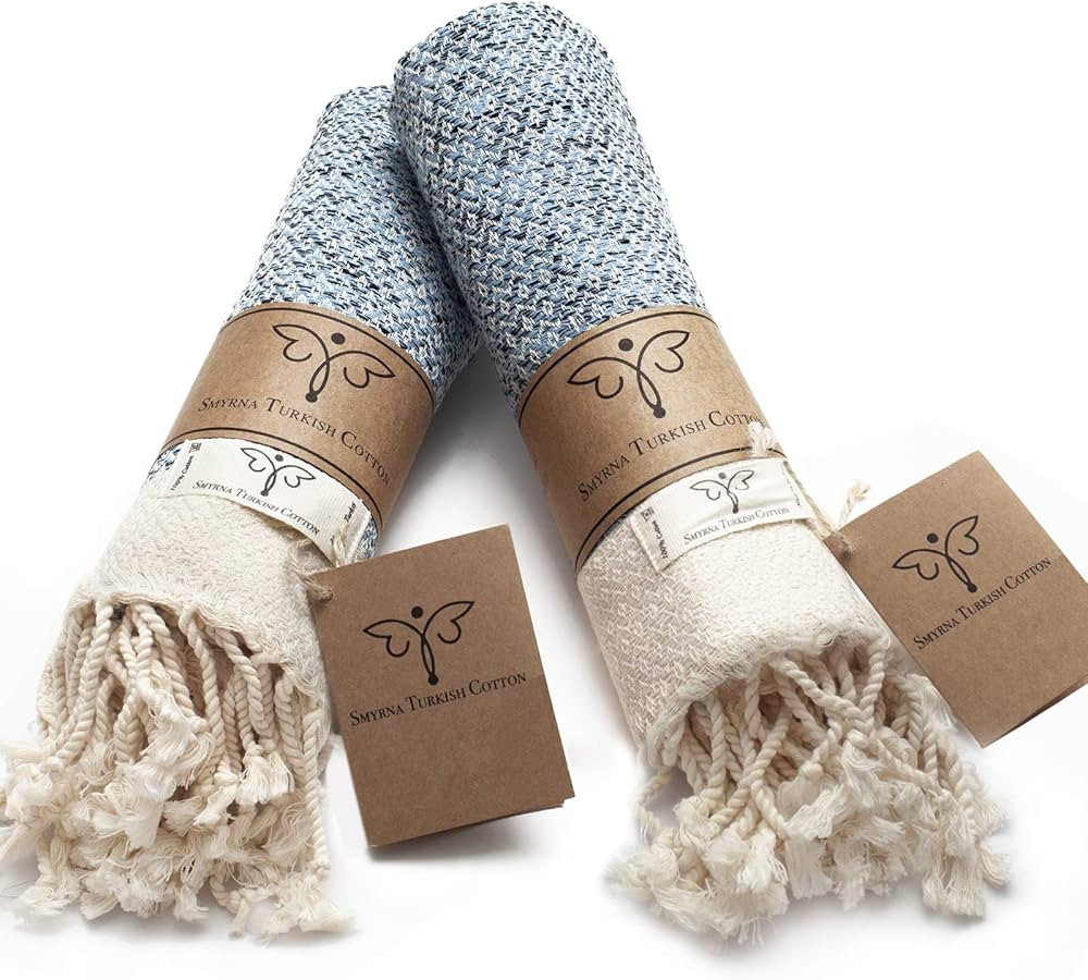 Smyrna Original Turkish Hand Towels | 100% Cotton, Prewashed, 16 x 40 Inches | Decorative Bathroo... | Amazon (US)