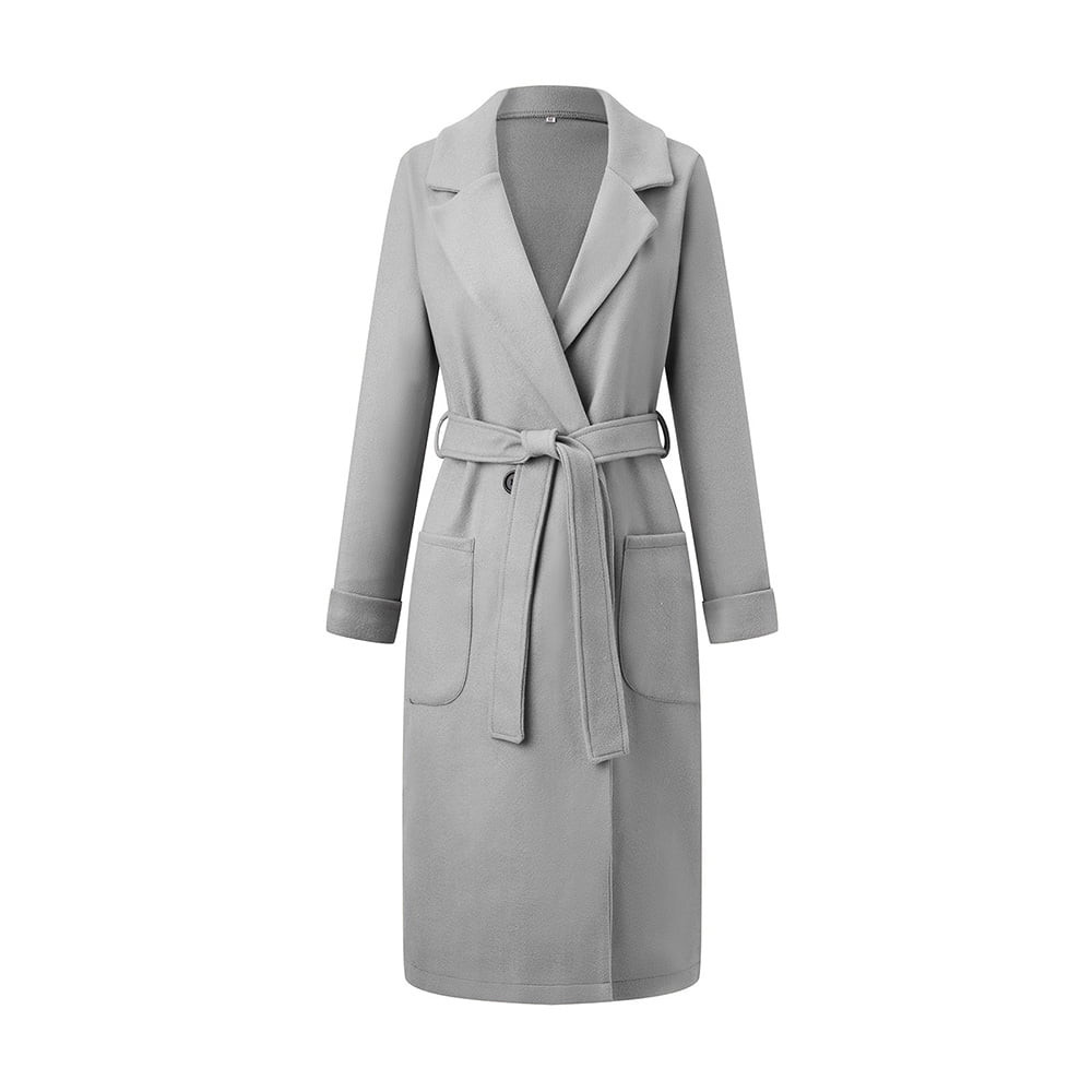 Fall Clearance! Winter Clearance Deals Suokom Women's Winter Wool Trench Coat Wrap Large Collar H... | Walmart (US)