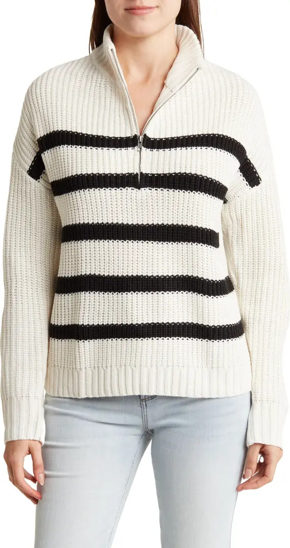 Sanctuary Sporty Stripe Half Zip Sweater | Nordstromrack | Nordstrom Rack