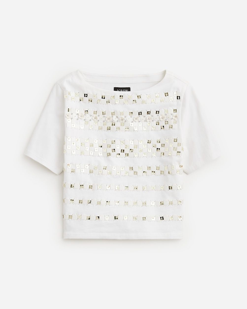 Limited-edition embellished T-shirt with floral appliqués | J.Crew US