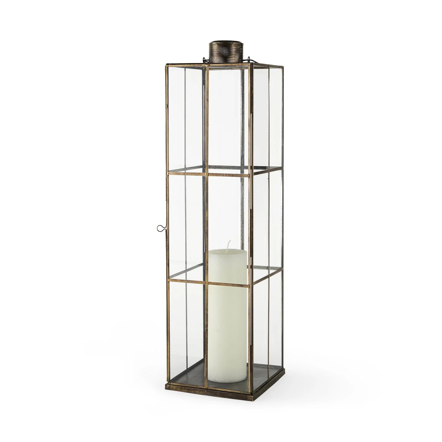 Mercana Grimwig Large 8L X 8W X 31H Lantern W/Sheet Base Without Bevel in Gold | Walmart (US)