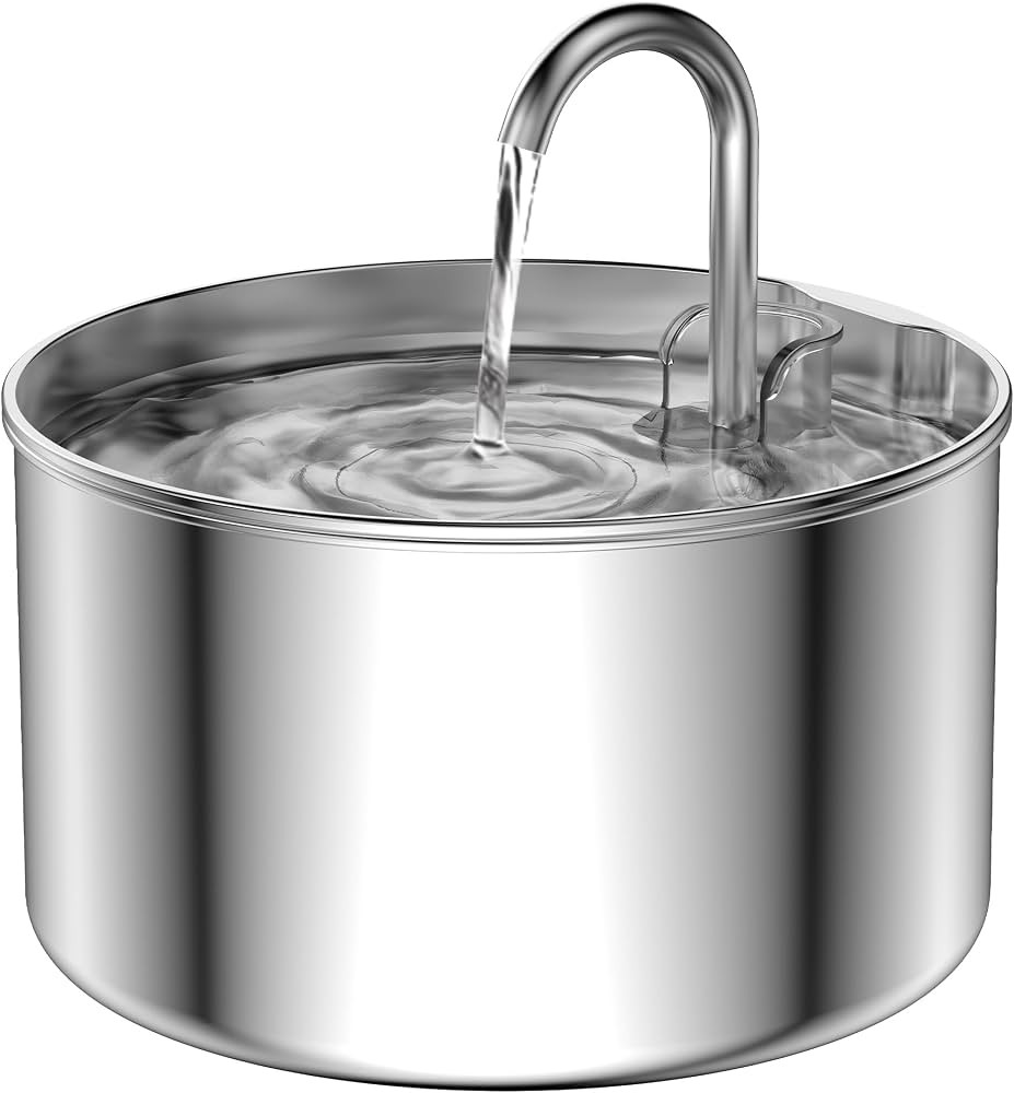 Cat Water Fountain Stainless Steel: Pet Water Fountains Indoor Metal Automatic Cat/Dog Waterer Bo... | Amazon (US)