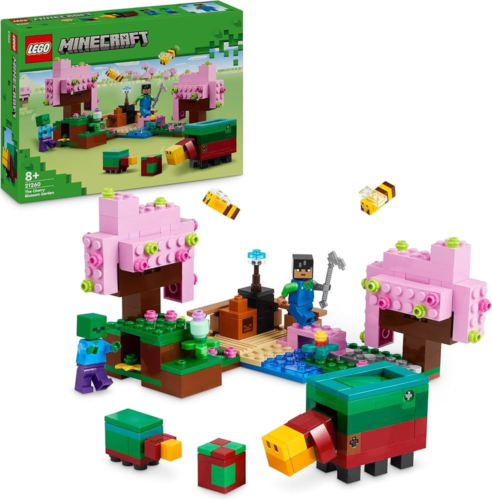 LEGO Minecraft The Cherry Blossom Garden Toy - Building Set with Trees, a Sunny Figure, Bees, and... | Amazon (UK)