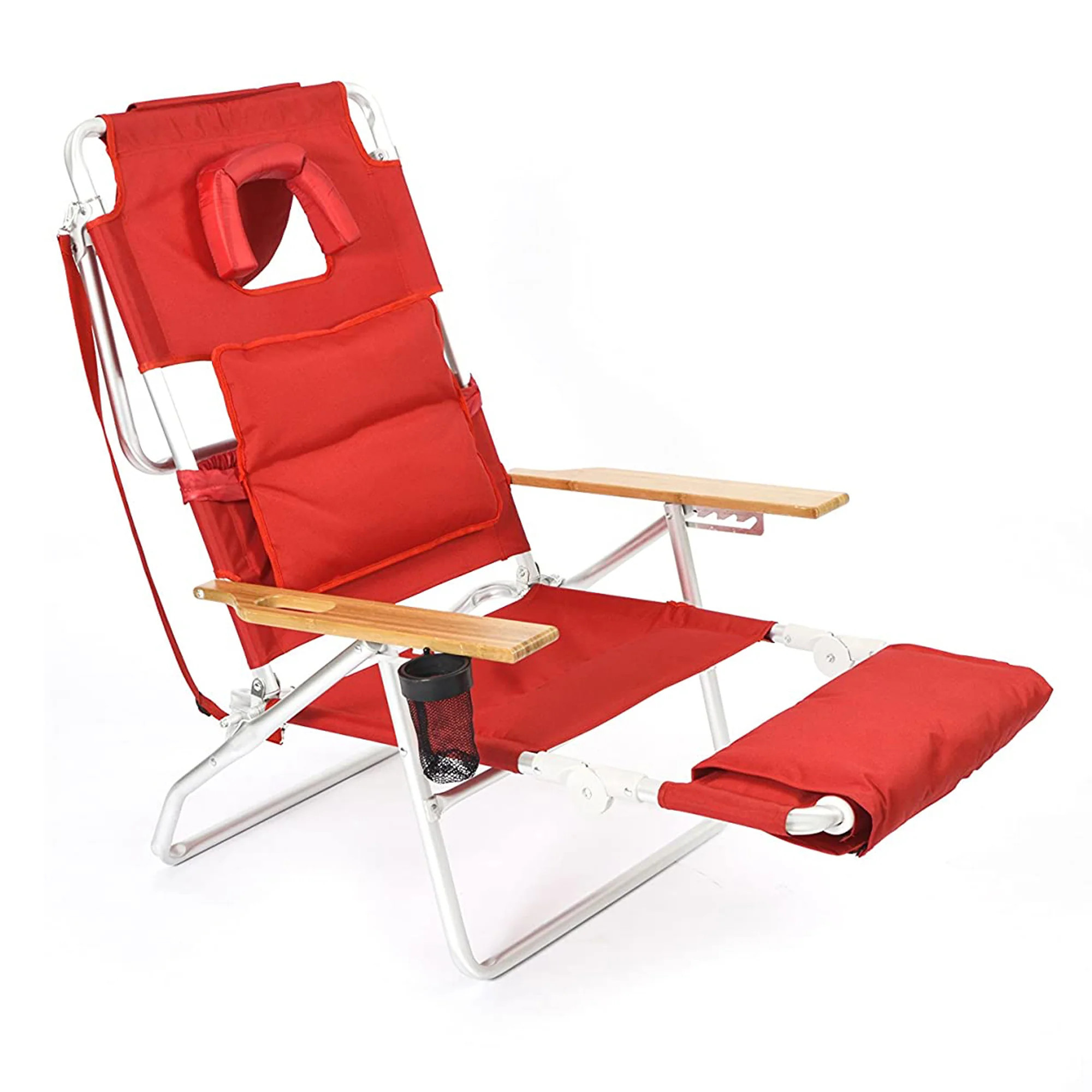 Ostrich Red Folding Beach chair Adjustable and Carrying Strap/Handle Included | 212989 | Lowe's