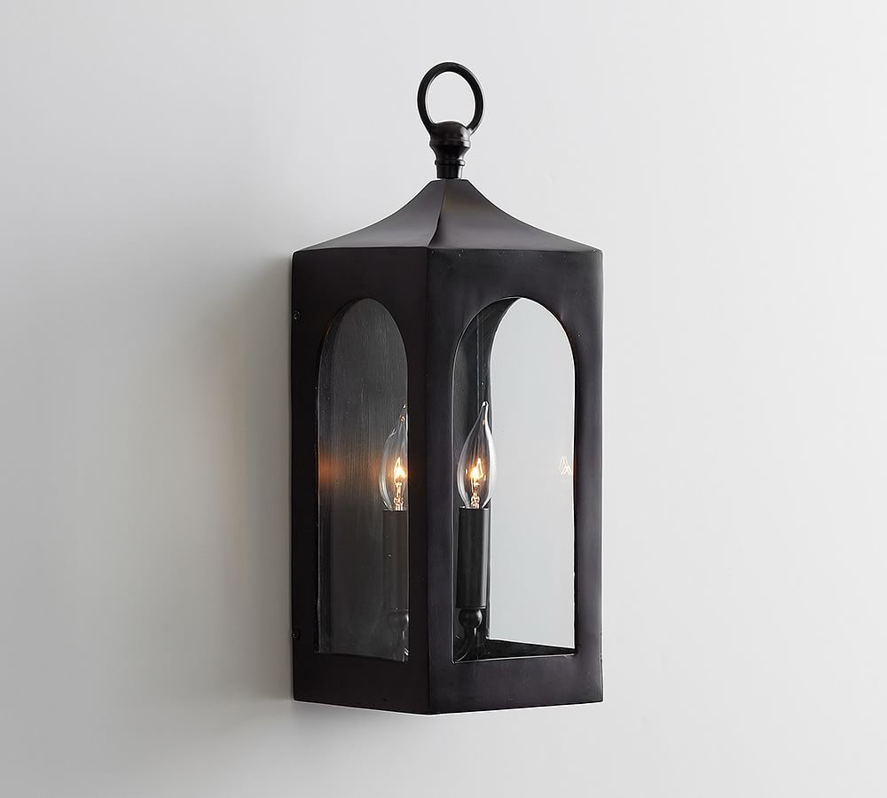 Caleb Outdoor Metal Lantern Sconce | Pottery Barn (US)