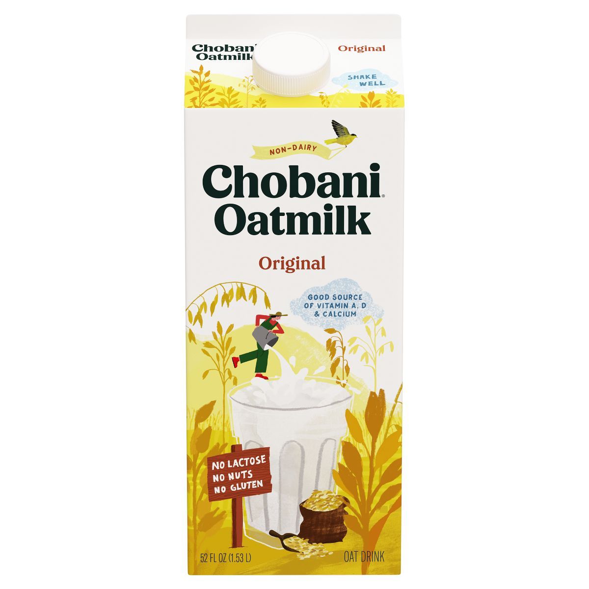 Chobani Plain Plant-Based Oatmilk - 52 fl oz | Target