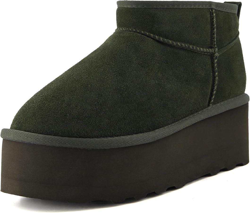 CUSHIONAIRE Women's Hippy Genuine Suede pull on platform boot +Memory Foam | Amazon (US)