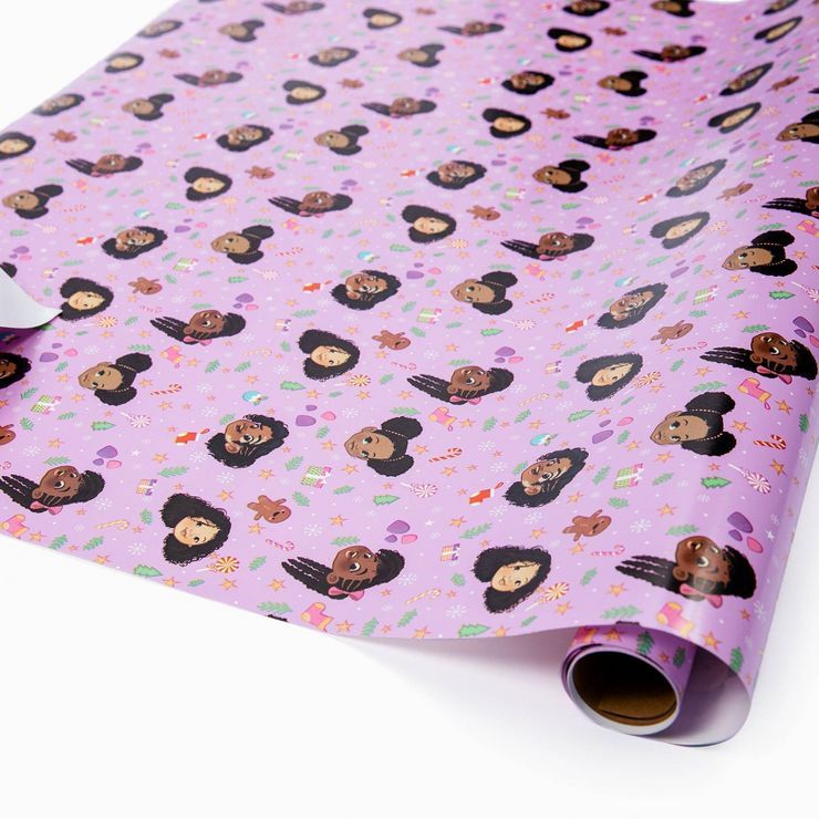 27 sq ft Children with Gumdrops Gift Wrap Purple - Greentop Gifts | Target