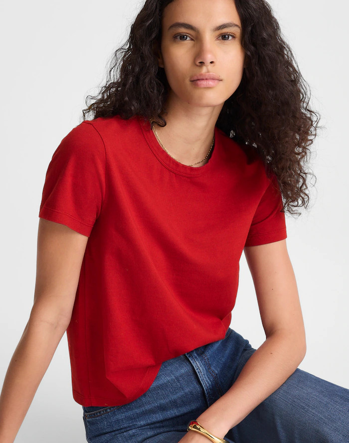The Perfect Crewneck Tee in Allday Jersey | Madewell