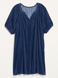 Puff-Sleeve Velvet Mini Shift Dress for Women | Old Navy (US)