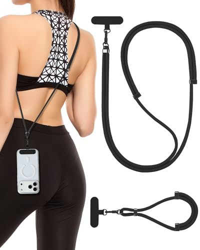 VVAAGG Cell Phone Lanyard for iPhone: Crossbody Phone Strap Adjustable Neck Wrist Strap Anti Theft Long Lanyard Travel Essential for Women Most iPhone and Android Smartphones | Amazon (US)