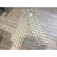 Polka Dot Pants By Zara High Waisted Black & Off White Dressy Silky Snazzy Instant Outfit Stylish | Etsy (US)