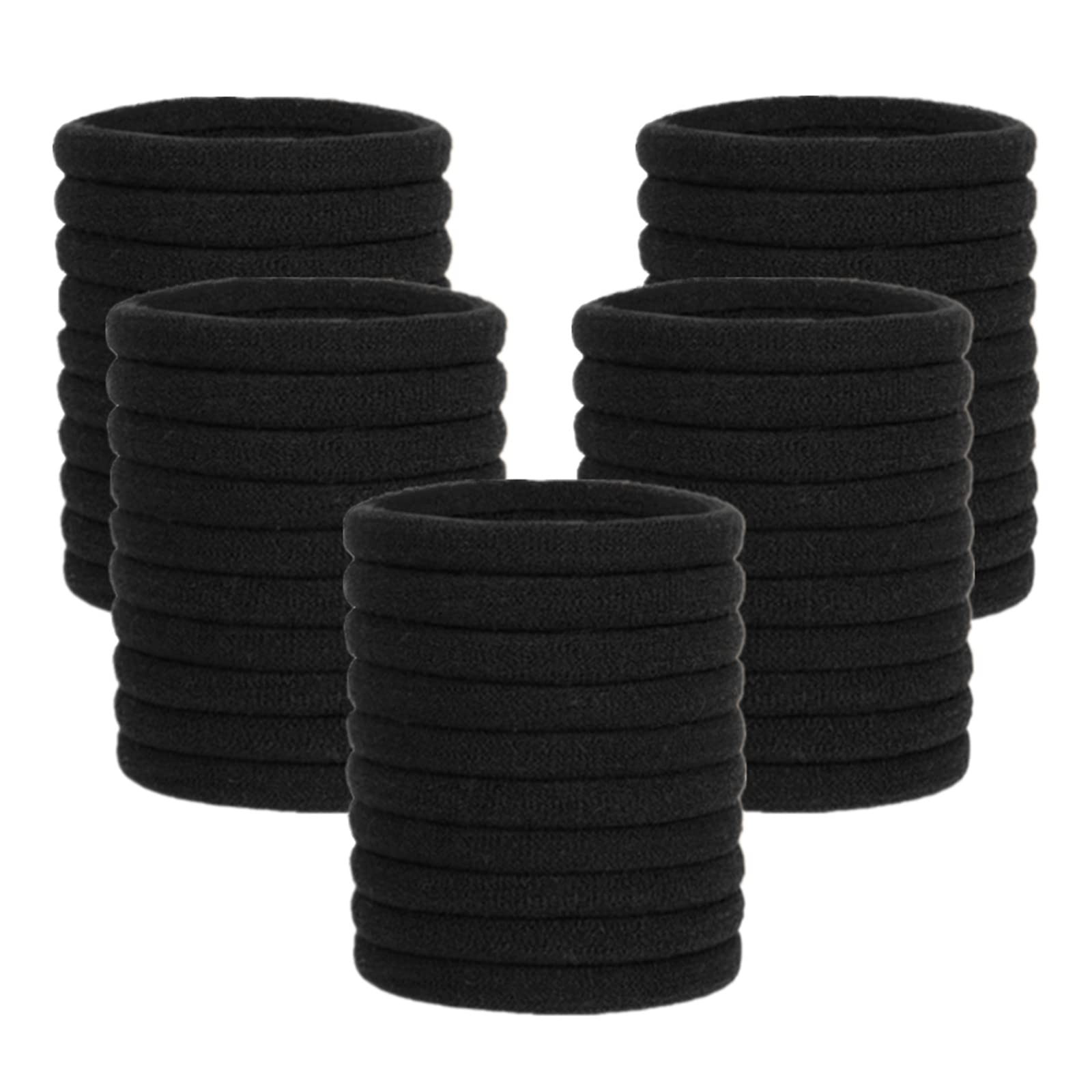 Pimoys 50 Pcs Elastic Hair Ties, Thick Seamless Hair Bands No Damage Soft Ponytail Holders Hair A... | Amazon (US)