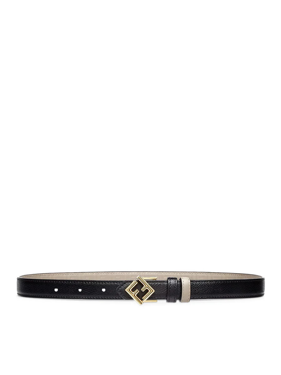 FF DIAMONDS REVERSIBLE BELT IN BLACK AND BEIGE LEATHER | Suitnegozi INT