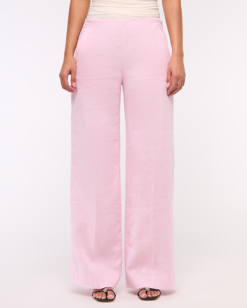 Premium Linen Tailored Ultra Wide Leg Pant | Abercrombie & Fitch (US)