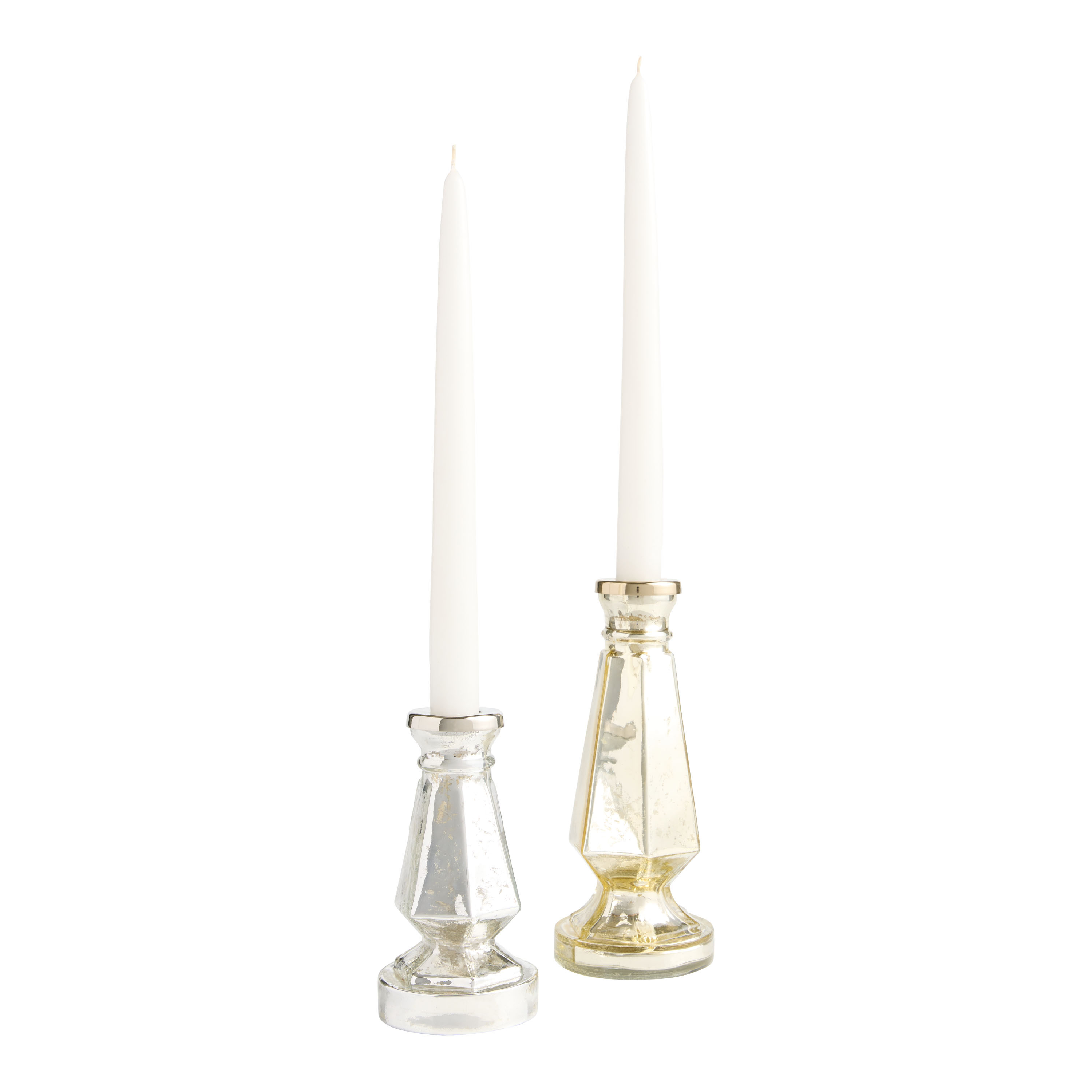 Mercury Glass Baluster Taper Candle Holder | World Market