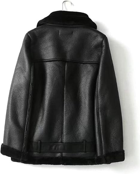 LY VAREY LIN Women's Faux Shearing Moto Jacket Thick Lined Parka Winter Shearling Coat Leather Ja... | Amazon (US)