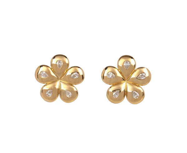 Brent Neale Diamond Mini Petal Flower Stud Earrings | TWIST