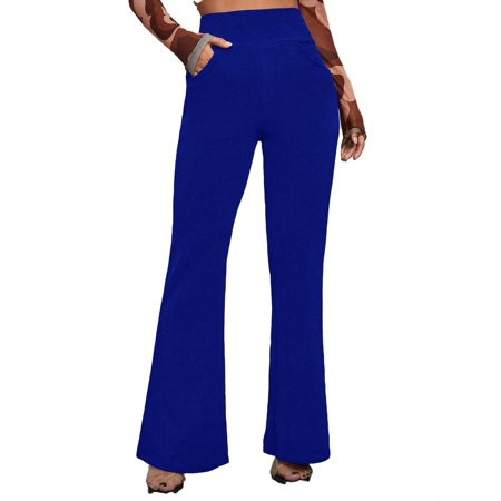 Elegant Plain Flare Leg Pants Royal Blue Women Pants (Women s) | Walmart (US)
