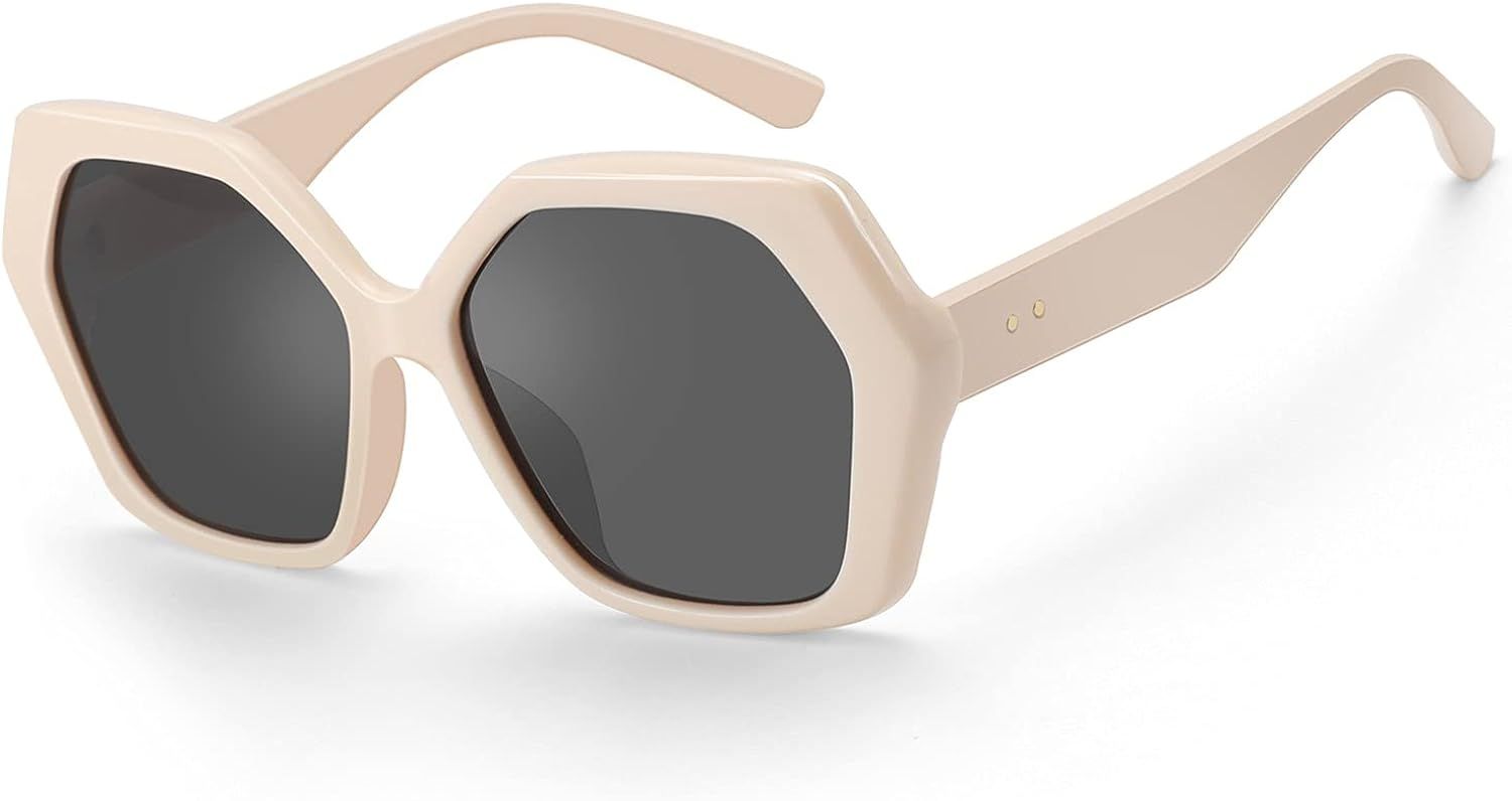 ZENOTTIC Retro Oversized Hexagonal Sunglasses for Women 100% UV400 Protection | Amazon (US)
