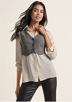 Lurex Stripe Vest | VENUS