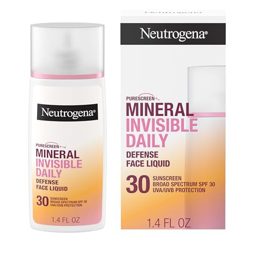 Neutrogena Purescreen+ Invisible Daily Defense Mineral Sunscreen for Face with SPF 30, Broad Spectrum Mineral Sunscreen with Vitamin E, Water Resistant, Fragrance-Free, 1.4 fl. oz | Amazon (US)