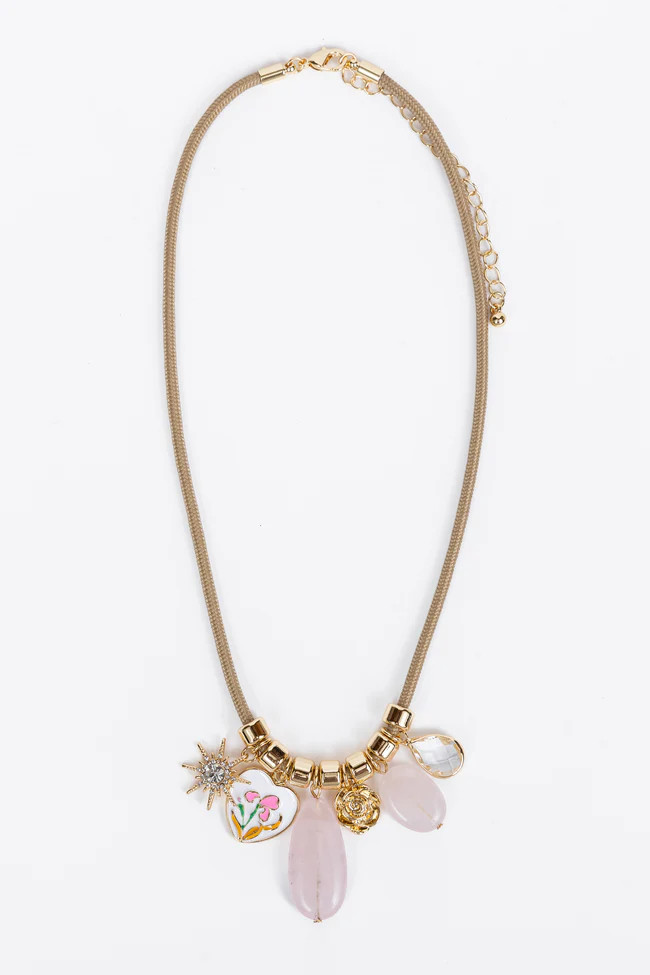 Clara Pink Charm Necklace | Pink Lily
