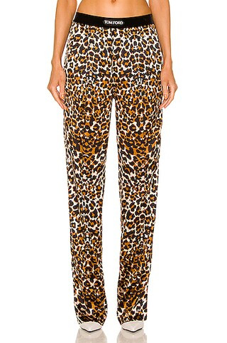 TOM FORD Logo Waist Leopard PJ Pant in Brown | FWRD 