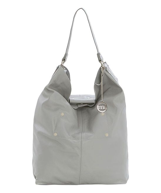 Mia Tomazzi Women's Handbags GREY - Gray Stud-Accent Leather Hobo | Zulily