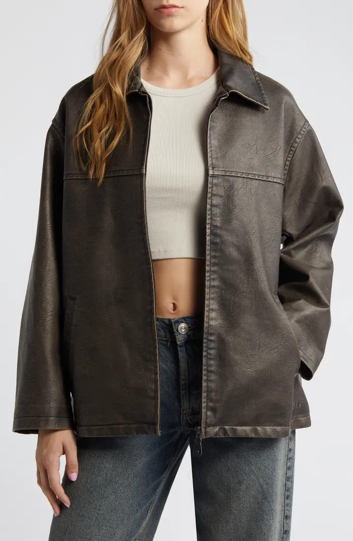 BDG Urban Outfitters Faux Leather Aviator Jacket | Nordstrom | Nordstrom