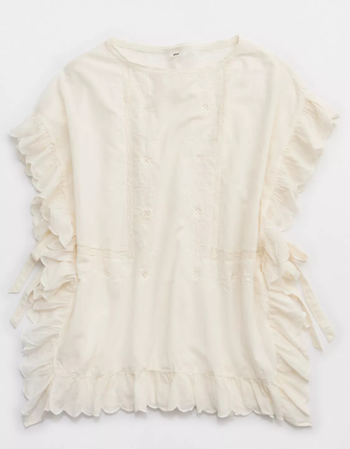Aerie Embroidered Scalloped Pullover | Aerie