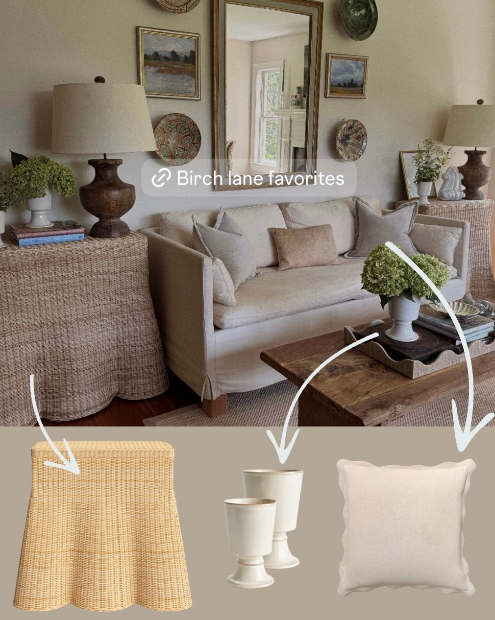 Fall is around the corner, and I was craving a little refresh. Birch Lane’s newest 
collection is inspired by a cozy country retreat and fits right in with my life on the farm. I 
gravitate toward vintage and collected pieces, and Birch Lane’s heirloom quality pieces 
blend beautifully into a home with history and character. I layered in some beautiful 
natural textures and neutral tones to create a space that feels warm, relaxed, and uniquely mine. #birchlane #ltkhome #birchlanepartner 