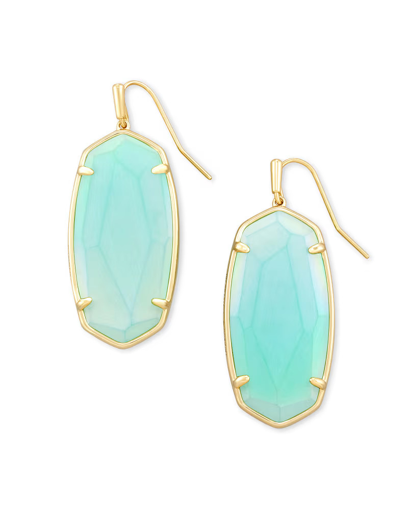 Faceted Elle Drop Earrings in Matte Iridescent Mint Glass | Kendra Scott