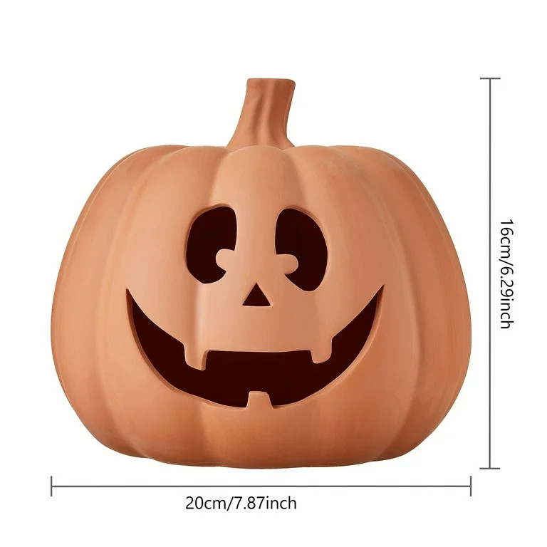 6.29 Inch Paper Mache Jack-o'-Lantern Tabletop Decoration Halloween Pumpkin Decorations Handmade ... | Walmart (US)