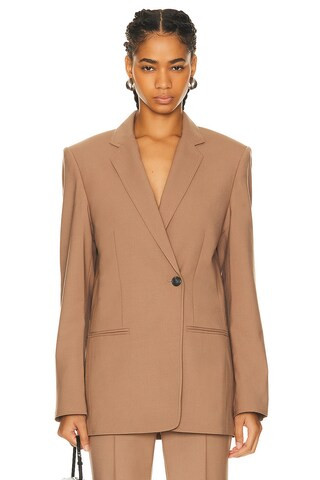 Helmut Lang Single Double Blazer in Dune | FWRD | FWRD 