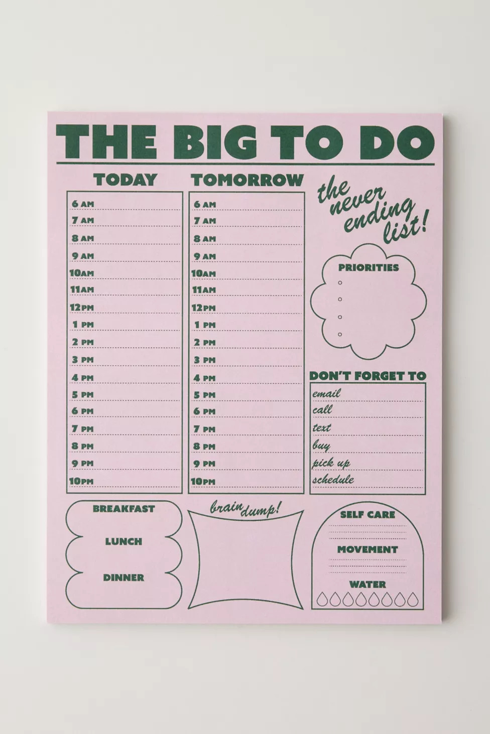 Sunthing Studio The Big To Do Daily Notepad | Urban Outfitters (US and RoW)