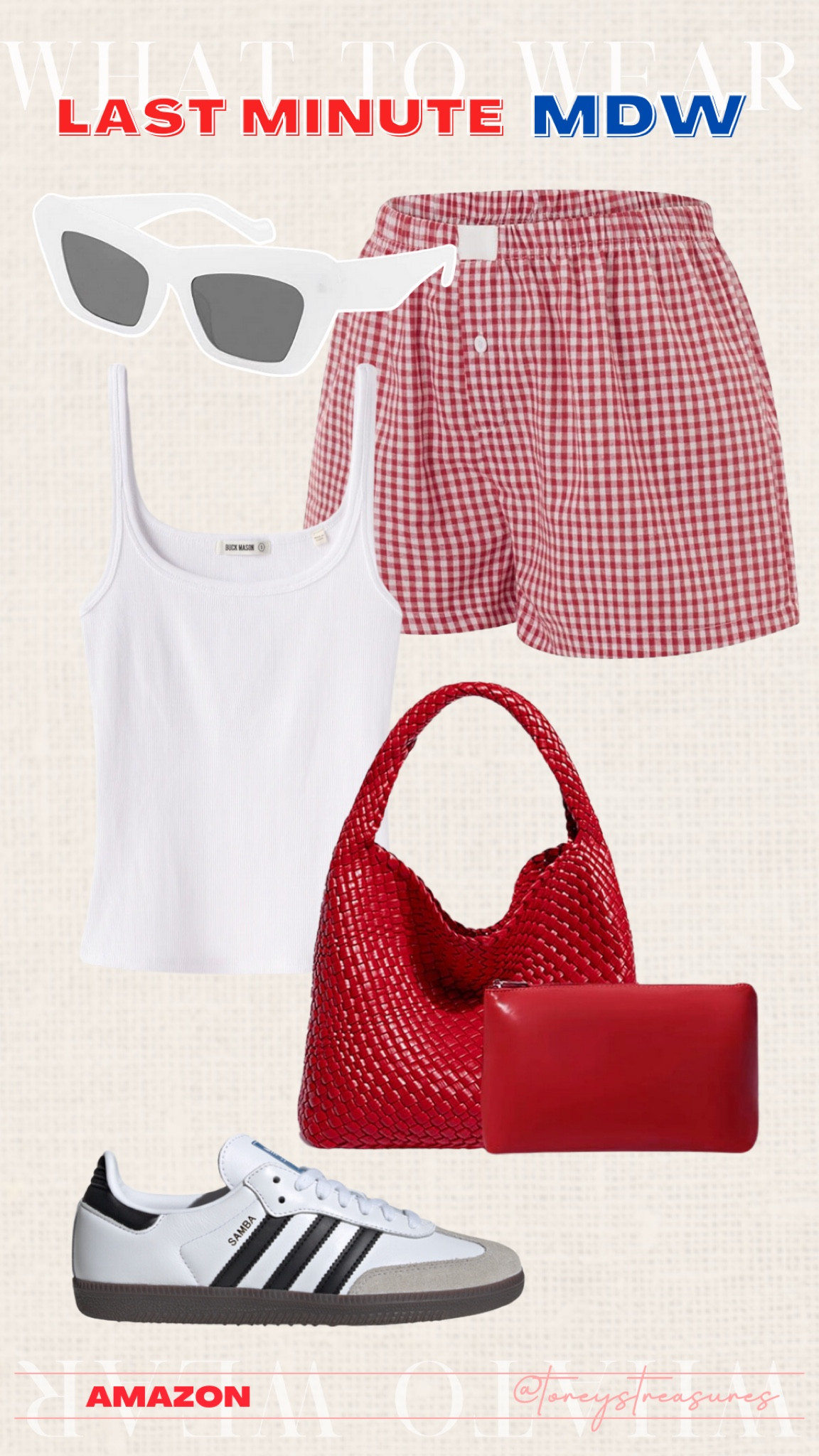 Memorial Day outfit idea! Boxer shorts and sambas are the perfect pairing for a casual look 

#LTKSeasonal #LTKFindsUnder100 #LTKFindsUnder50