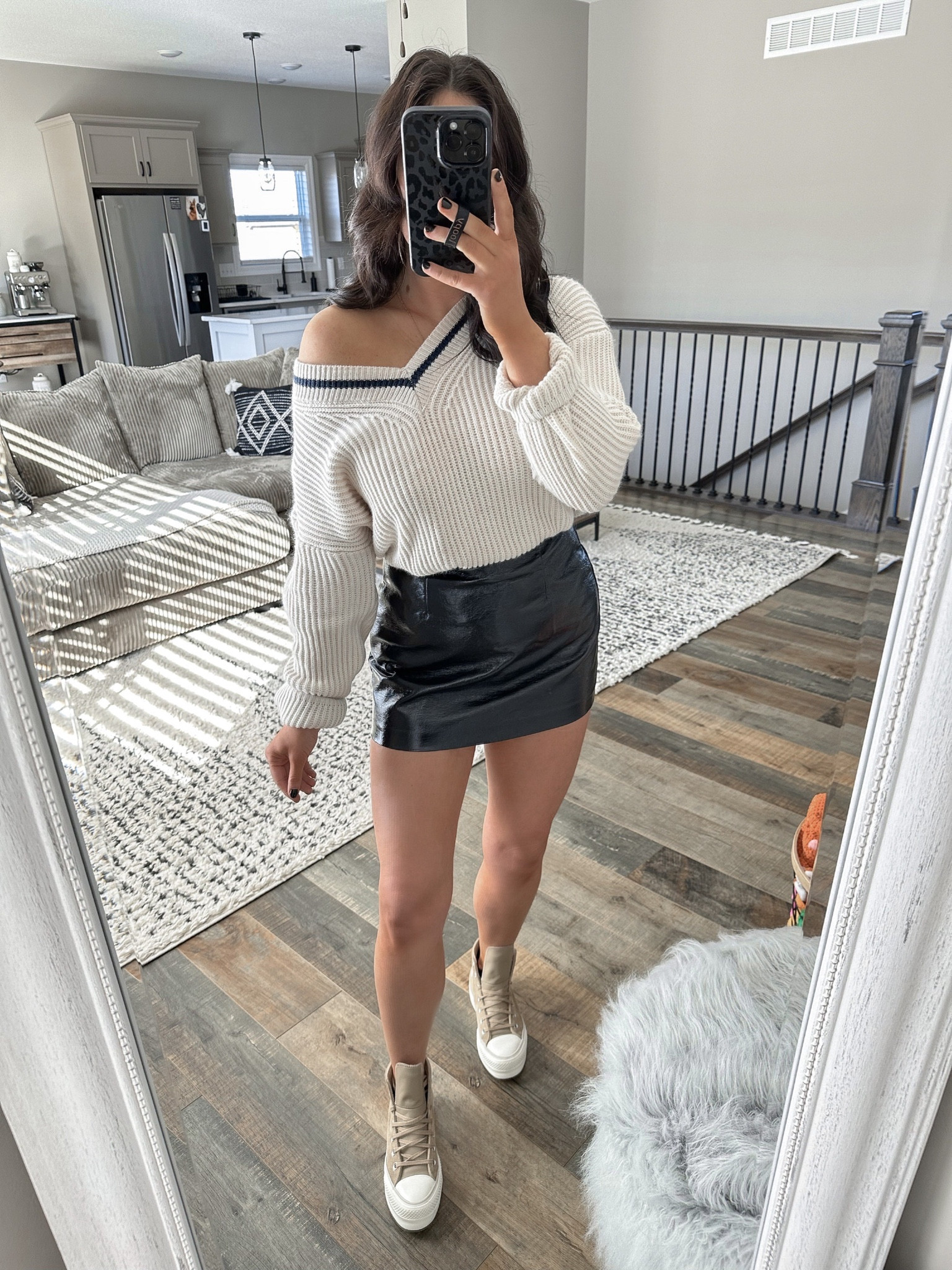 Top — medium
Skirt — small

Spring transition outfit | patent leather mini skirt | mini skort outfit | chunky knit sweater | spring sweater | neutral platform converse sneakers outfit | baseball game outfit | casual outfit | winery outfit 



#LTKunder50 #LTKstyletip #LTKunder100
